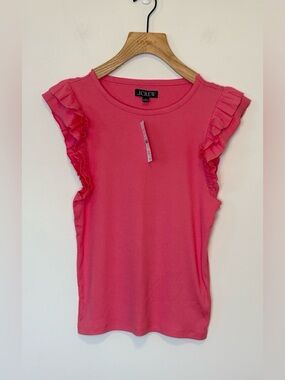 J Crew flutter sleeve ribbed tee  NWT , sz : medium